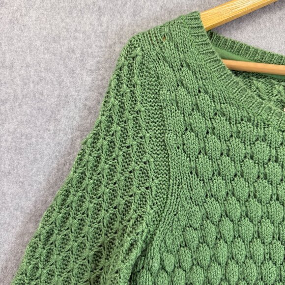 Field Flower Anthro Green Knit Long Sleeve Sweater Size Small Wool‎ Mohair Blend - Picture 4 of 11